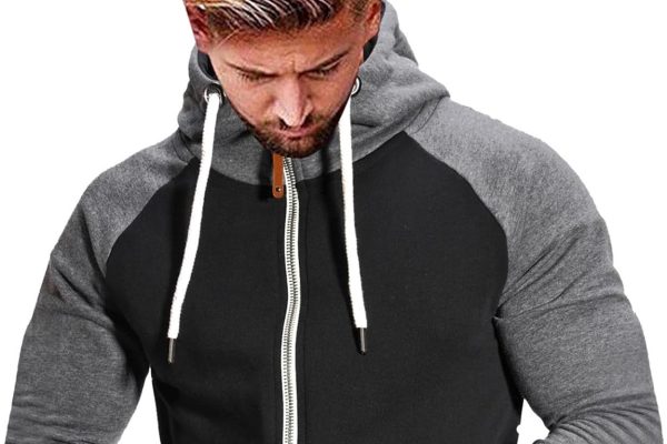 JMEDIC Maglione con Cappuccio Abbinato a Colori Sportivi Casual da Coppia Felpa Sconto Maglione Consegna Natale Felpa Cotone Zip Cappuccio