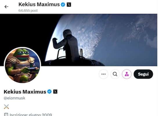 Musk cambia nome su X e diventa ‘Kekius Maximus’