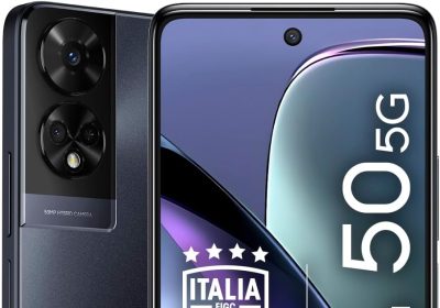 TCL Mobile 50 Smartphone 5G, Chipset MediaTek Dimensity 6100+, Display 6.56 pollici HD+ 90Hz, 128GB, 8GB RAM, 4GB e 4GB RAM expansion, Dual Camera Hybrid 50 MP, Android 14, 5010 mAh, Space Grey