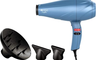 Gama Italy Professional Phon Leggero Ozone Ion 4D, Asciugacapelli potente 2400W, phon con tecnologia agli ioni negativi, azzuro
