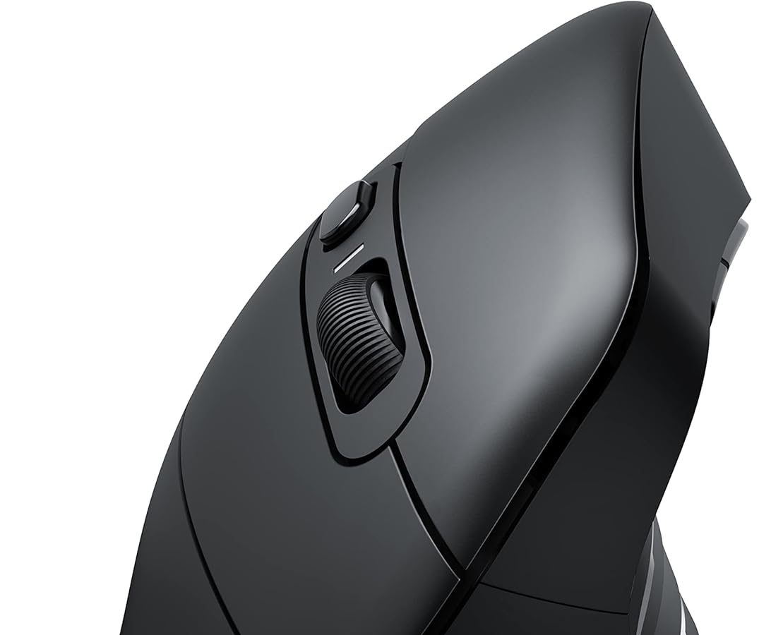 CSL – Nuovo Mouse Verticale Wireless – Tecnologia LED Rosso – Laser Fino a 2400 DPI – 6 Pulsanti, Rotella Scorrimento, Ricevitore USB Wireless 2.4 GHz Incluso – Senza Filo Nero – Offerta Lancio