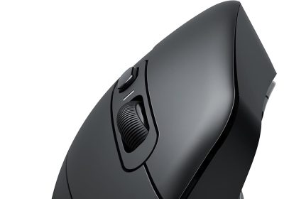 CSL – Nuovo Mouse Verticale Wireless – Tecnologia LED Rosso – Laser Fino a 2400 DPI – 6 Pulsanti, Rotella Scorrimento, Ricevitore USB Wireless 2.4 GHz Incluso – Senza Filo Nero – Offerta Lancio