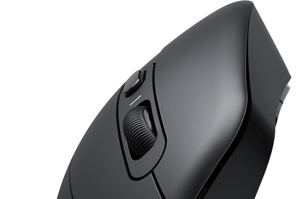 CSL – Nuovo Mouse Verticale Wireless – Tecnologia LED Rosso – Laser Fino a 2400 DPI – 6 Pulsanti, Rotella Scorrimento, Ricevitore USB Wireless 2.4 GHz Incluso – Senza Filo Nero – Offerta Lancio