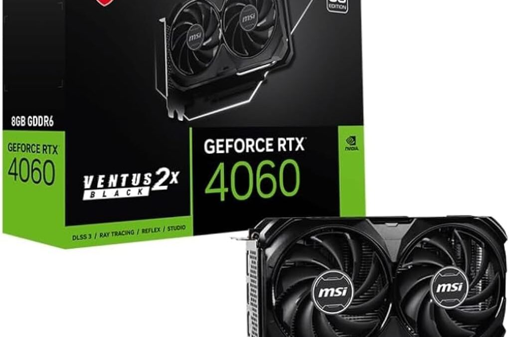 MSI GeForce RTX 4060 VENTUS 2X BLACK 8G OC Scheda Video Gaming, 8GB GDDR6 (17 Gbps / 128-bit), PCI Express Gen4, 8-pin x1, DisplayPort x3 (v1.4a), HDMI 2.1 – Ventole TORX 4.0, Tecnologia ZERO FROZR