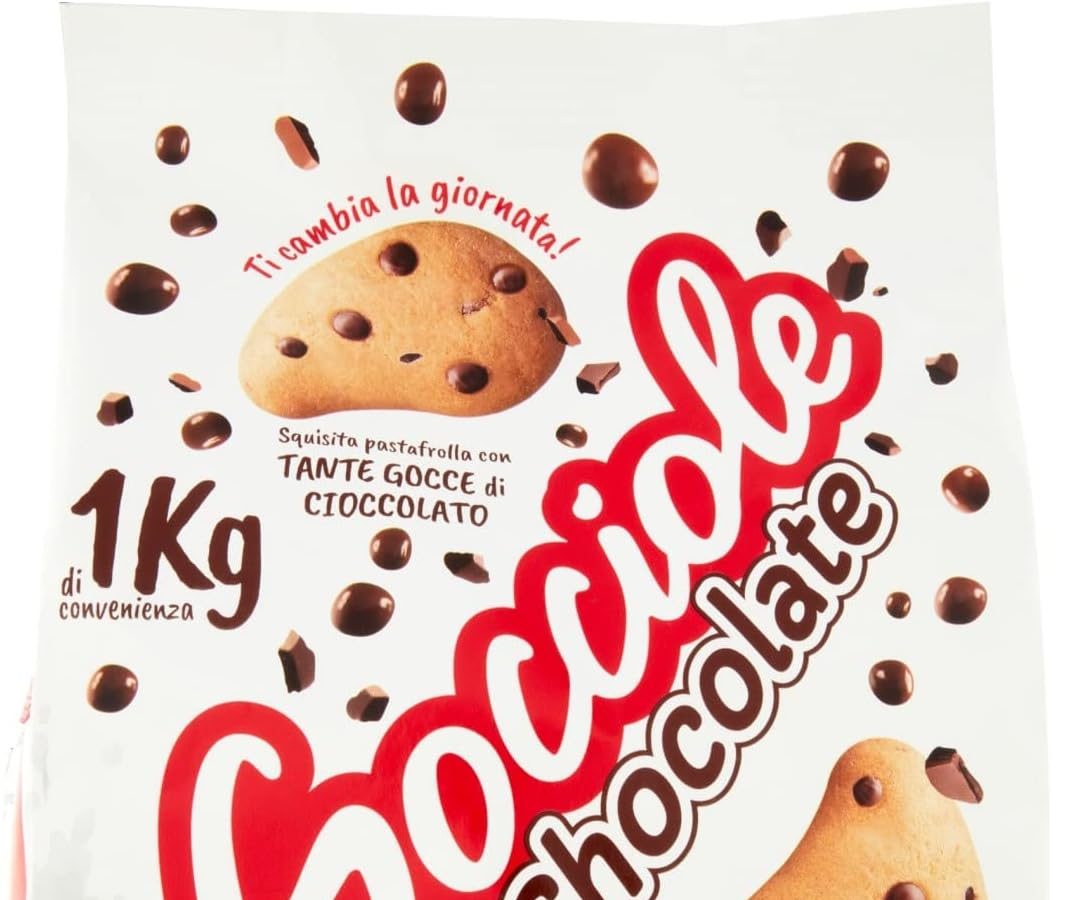 Pavesi Biscotti Frollini Gocciole Cioccolato, Biscotti da Colazione con Gocce di Cioccolato, senza Olio di Palma, 1 kg