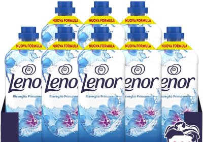 Lenor Ammorbidente Lavatrice Concentrato, 25 Lavaggi, Risveglio Primaverile, Freschezza Di Lunga Durata E Morbidezza Di Origine Vegetale, Lenzuola Profumate Fino A 1 Settimana (8x525ml)