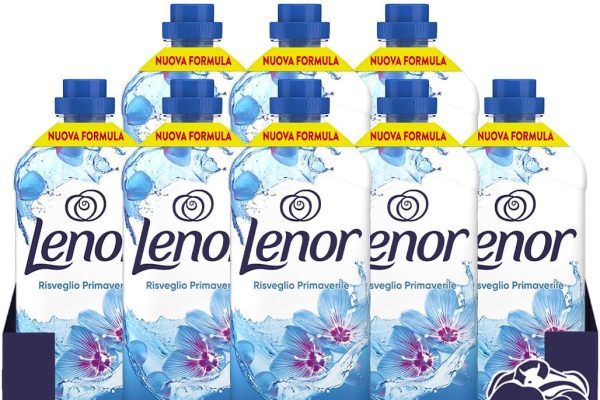 Lenor Ammorbidente Lavatrice Concentrato, 25 Lavaggi, Risveglio Primaverile, Freschezza Di Lunga Durata E Morbidezza Di Origine Vegetale, Lenzuola Profumate Fino A 1 Settimana (8x525ml)
