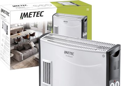 Imetec Eco Rapid, Stufa Elettrica 2000 W, Tecnologia a Basso Consumo Energetico, Termoconvettore 4 Temperature, Termostato Ambiente, Silenzioso