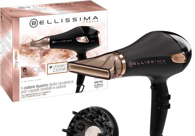Bellissima Imetec My Pro Ceramic P5 3800, Asciugacapelli Professionale, Per Capelli Morbidi E Luminosi, Tecnologia Ceramica, Potenza 2300 Watt, Ionizzatore, Diffusore e Convogliatore Ceramico