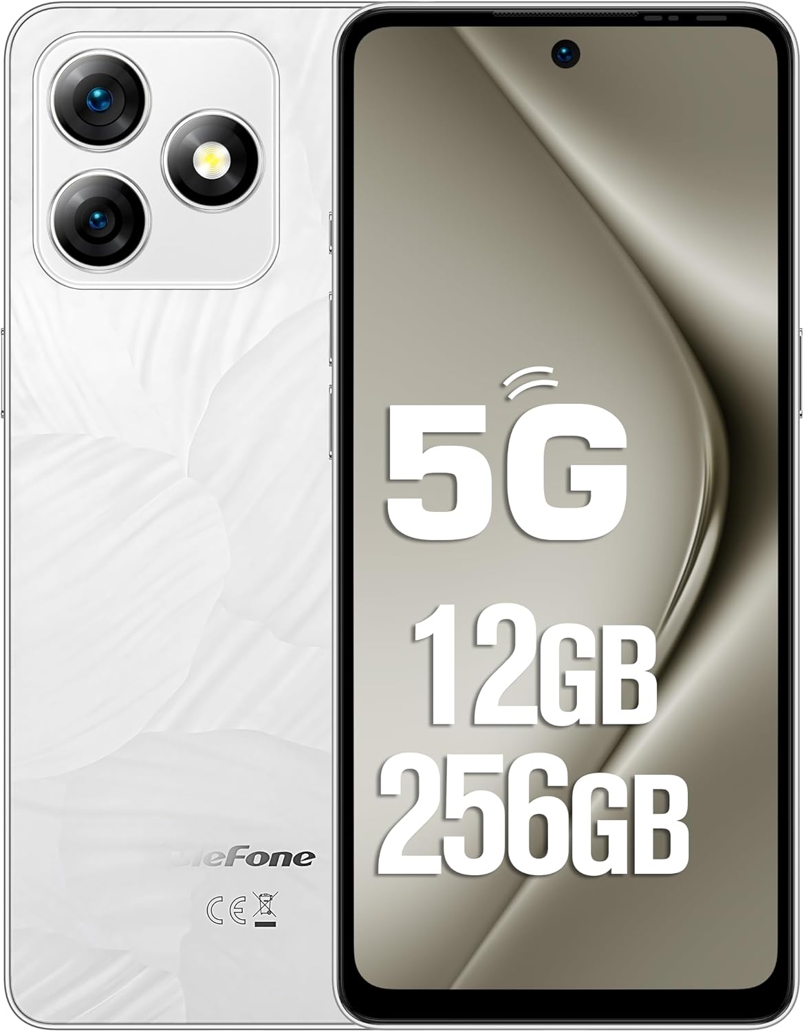 Ulefone Note 18 Ultra 5G Smartphone, Cellulare Fotocamera 50MP+50MP+32MP, 12GB+256GB/SD-2TB Cellulari 6,78 Pollici FHD+, 5450mAh/18W, doppia SIM Android 13 Telefono 5G Wi-Fi/ BT5,1/OTG/GPS/NFC, Bianco