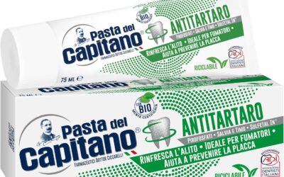 Pasta del Capitano, Dentifricio Antitartaro Bio, Dona Freschezza e Rinfresca l’Alito, Ideale per i Fumatori, Aiuta a Prevenire la Placca, 100% Made in Italy, Tubetto da 75 ml