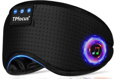 TPfocus Maschera per dormire cuffie Bluetooth 5.2 fascia, cuffie senza fili per dormire da lato, ufficio, viaggi aerei, gadget tecnologici fantastici, regali unici(ferroso)