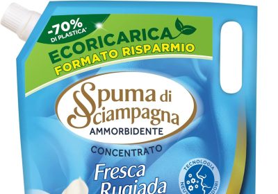 Spuma di Sciampagna Ecoricarica Ammorbidente Liquido Concentrato Fresco Puro, 60 Lavaggi, 1200 ml
