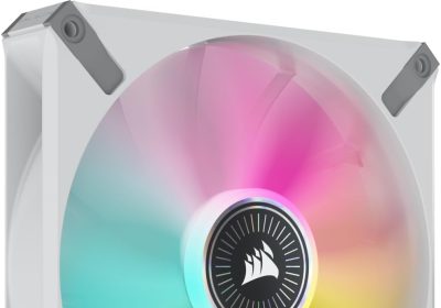 Corsair iCUE ML140 RGB ELITE, 140 mm Ventola PWM a RGB (Tecnologia CORSAIR AirGuide, Cuscinetto a Levitazione Magnetica, Velocità da 1.600 RPM, Bassa Rumorosità) Confezione Doppio, Bianco