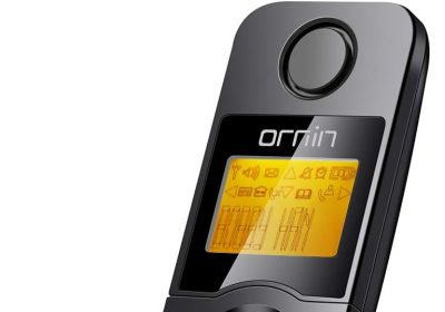 Ornin D1005 Telefono Fisso Cordless con Vivavoce Alta Qualità, Display illuminato, 1.6 pollici, tecnologia ECO, iniezione olio gomma (Un Telefono, Nero)