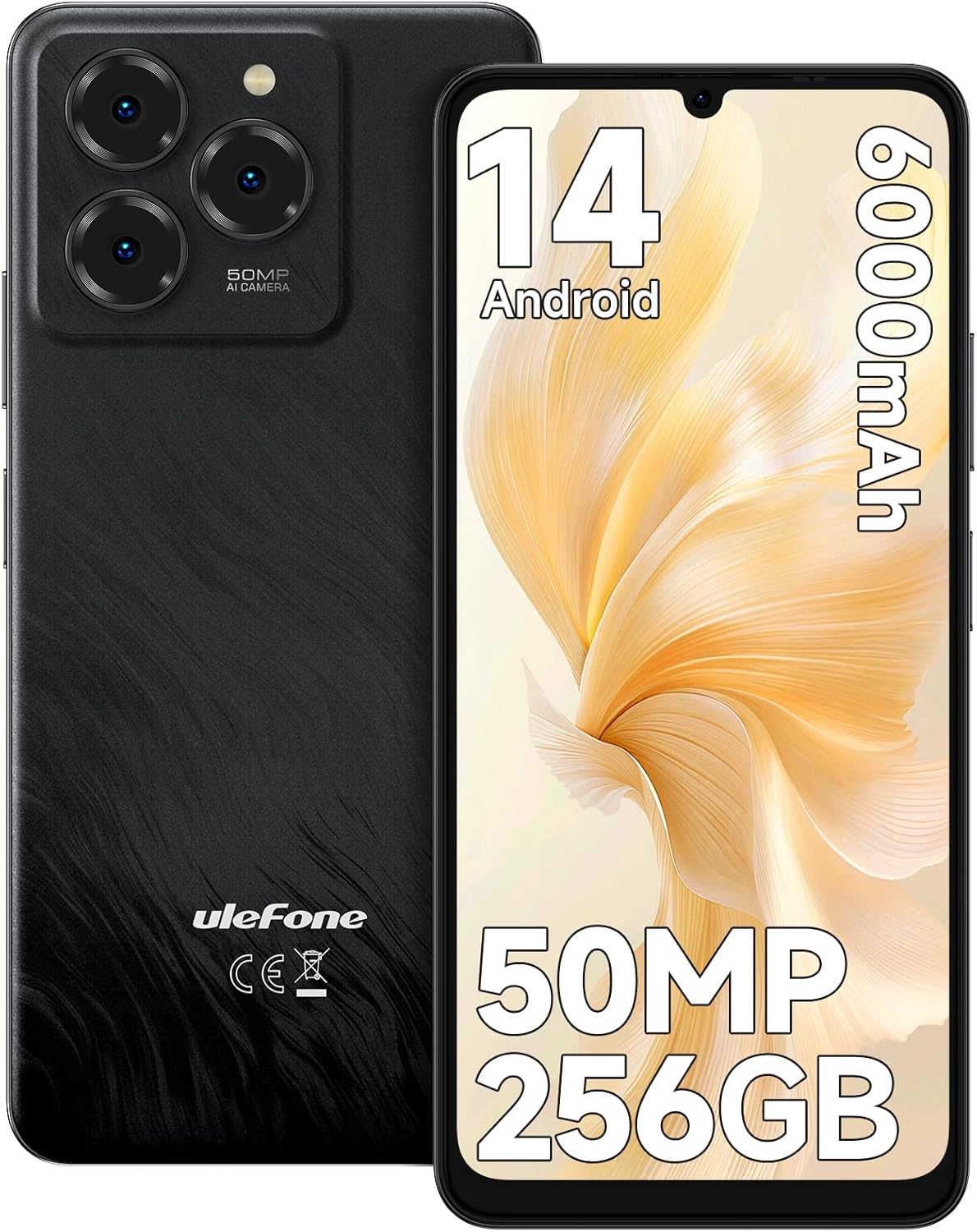Ulefone Note 20 Pro Smartphone Android 14(2024), Octa-Core, 8GB + 256GB, 6.75″ HD+/90Hz, Batteria 6000mAh/18W, 4G Telefono Cellulare 50MP, Cellulari Dual SIM/Fingerprint/Face ID/OTG/2 anni di garanzia