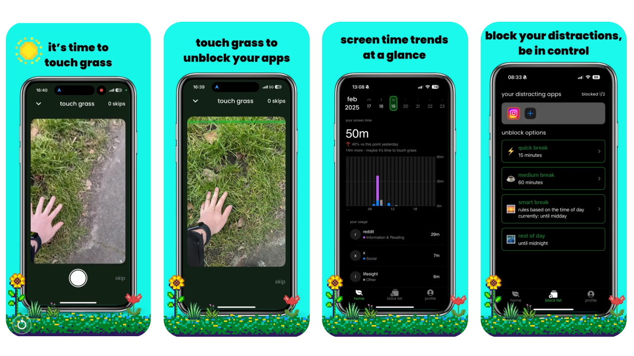 Touch Grass: un'app blocca l'accesso ai social fino a quando non si dimostra di essere all'aperto