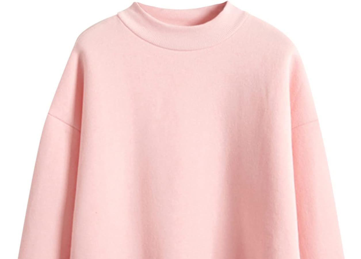 Generico Felpa da Donna Camicetta con Scollo Tondo a Maniche Lunghe Casual Tinta Unita Manga Anime Borsa