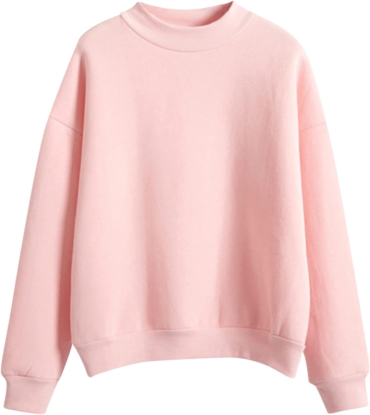 Generico Felpa da Donna Camicetta con Scollo Tondo a Maniche Lunghe Casual Tinta Unita Manga Anime Borsa