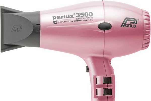 Parlux 3500 Super Compact – Asciugacapelli Professionale, Tecnologia Ionica e Ceramica, 2000W, Rosa