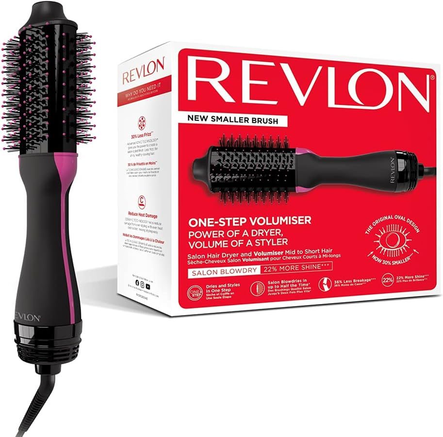 REVLON One-Step Asciugacapelli Volumizzante per capelli da medi a corti (One-Step, Tecnologia Ionica e Ceramica) RVDR5282UKE