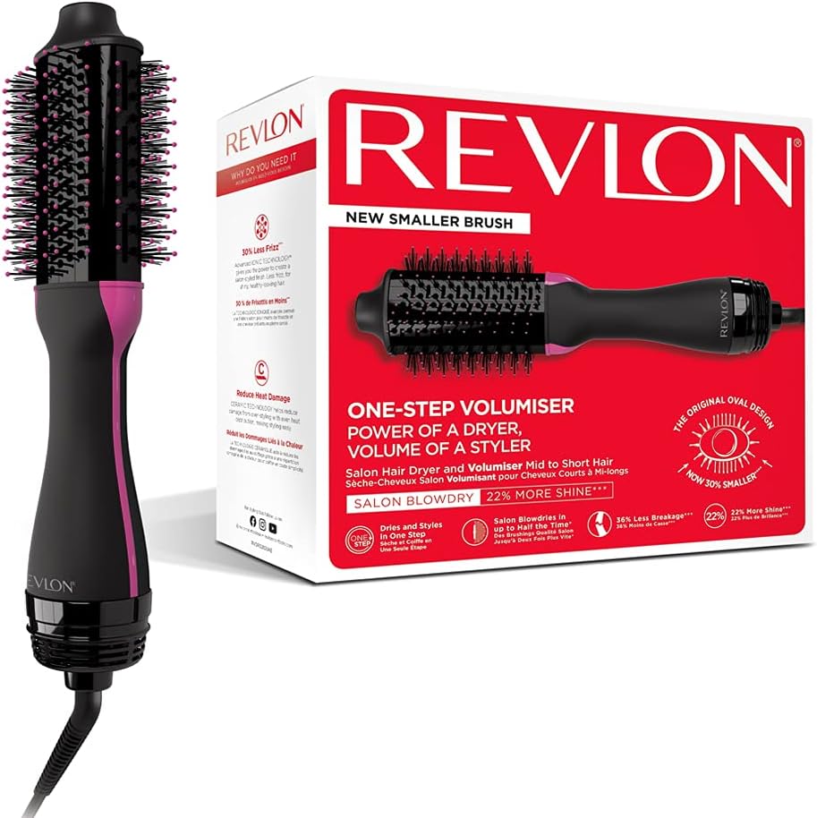 REVLON One-Step Asciugacapelli Volumizzante per capelli da medi a corti (One-Step, Tecnologia Ionica e Ceramica) RVDR5282UKE