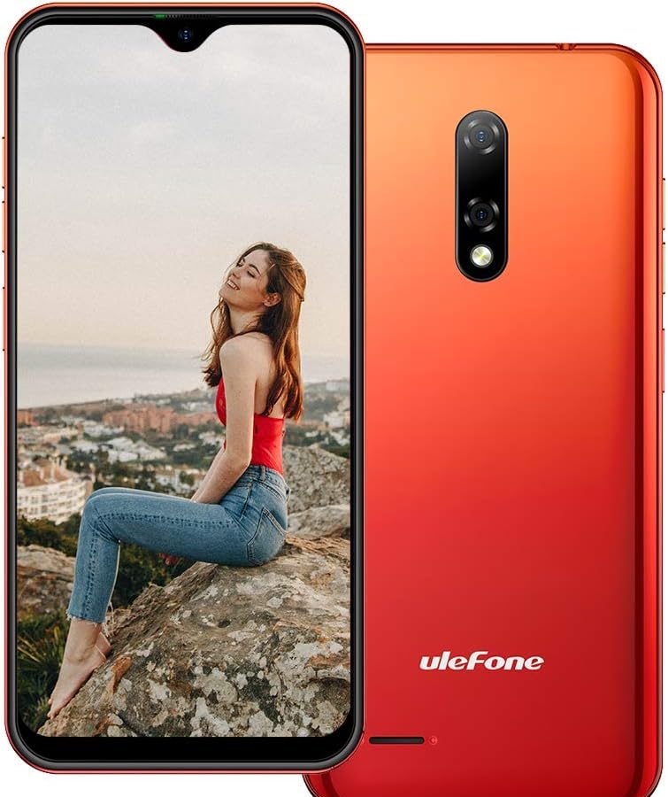 Android 10 4G Smartphone Offerta Ulefone NOTE 8P, 5,5” Waterdrop Schermo Telefono Cellulare, 2 GB + 16 GB, DUAL SIM + SD (3 Slot Per Schede), Sblocco Facciale, 8 MP + 2 MP + 5 MP, GPS – Rosso