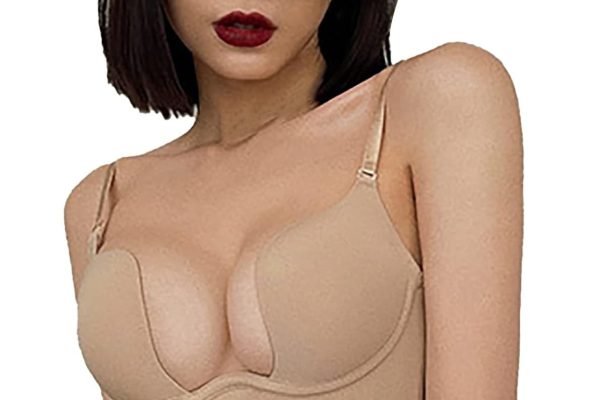Generico Reggiseni con Schienale Basso Solido da Donna Reggiseni Senza Schienale a Forma di U con Ferretto Reggiseno con Ferretto con Cinghie Convertibili Multiple Reggiseno Non Imbottito