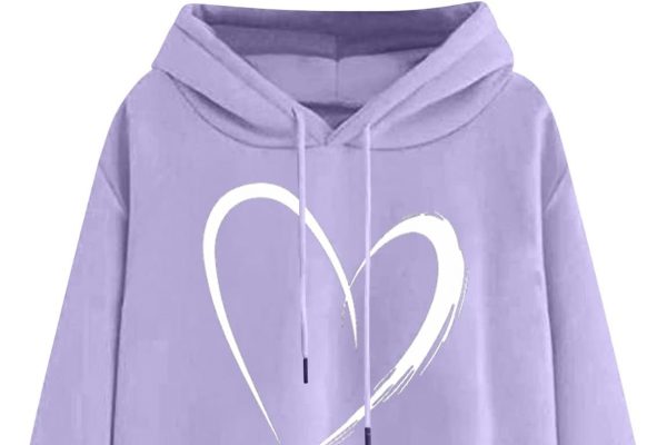 Generico Felpa Donna con Cappuccio a Maniche Lunghe con Stampa Classic Love da Pullover Chic Elegante Cappotto Morbido e Confortevole Maglione Classico Hoodie Outwear Tops Leggero e Casual Offerte