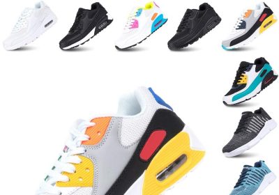 Hitmars Scarpe Running Uomo Donna Donna Ginnastica Sneaker Leggere Traspirante Outdoor Sportive Calzature da Corsa Pallavolo Tennis Nero Verde Bianco Rosa Giallo EU36-EU47