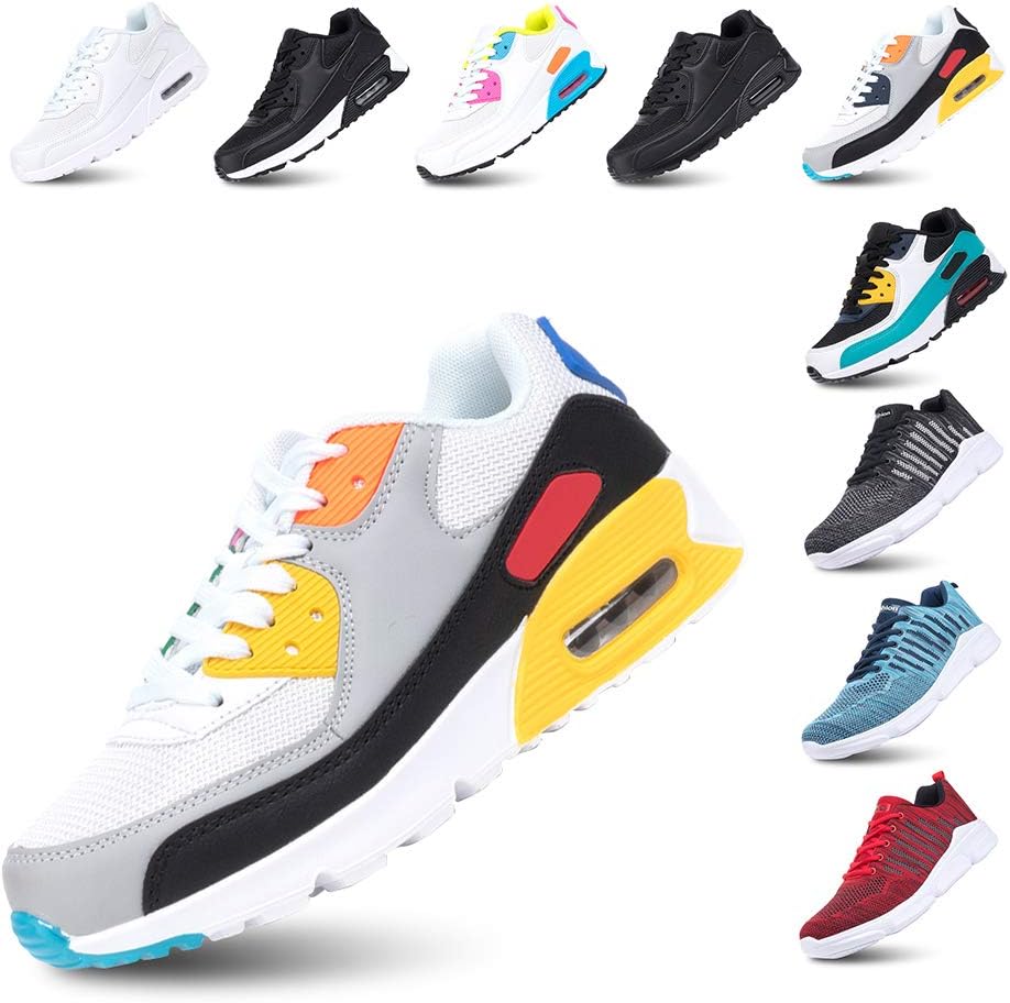 Hitmars Scarpe Running Uomo Donna Donna Ginnastica Sneaker Leggere Traspirante Outdoor Sportive Calzature da Corsa Pallavolo Tennis Nero Verde Bianco Rosa Giallo EU36-EU47