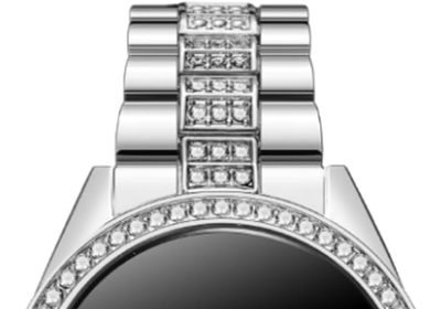 Elegante Orologio elettronico a LED Touch Screen da Donna Orologio di Lusso in Acciaio Inossidabile Impreziosito da Diamanti