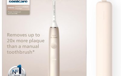 Philips Sonicare DiamondClean Prestige 9900 – Spazzolino elettrico sonico con 1 testina Premium All-in-One A3 e custodia di ricarica champagne (modello HX9992/11)