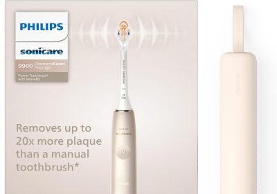 Philips Sonicare DiamondClean Prestige 9900 – Spazzolino elettrico sonico con 1 testina Premium All-in-One A3 e custodia di ricarica champagne (modello HX9992/11)
