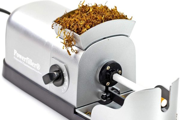 Powerfiller 1 – Macchinetta riempitubi elettrica per sigarette | macchina elettrica per sigarette | macchina automatica riempitubi con tecnologia a spirale (colore: argento)