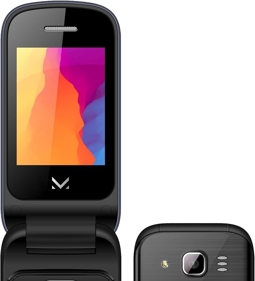 majestic LUCKY 95 – Telefono GSM DUAL SIM a flip, display a colori 2.4”, fotocamera, riproduzione files multimediali, Wireless audio, Nero