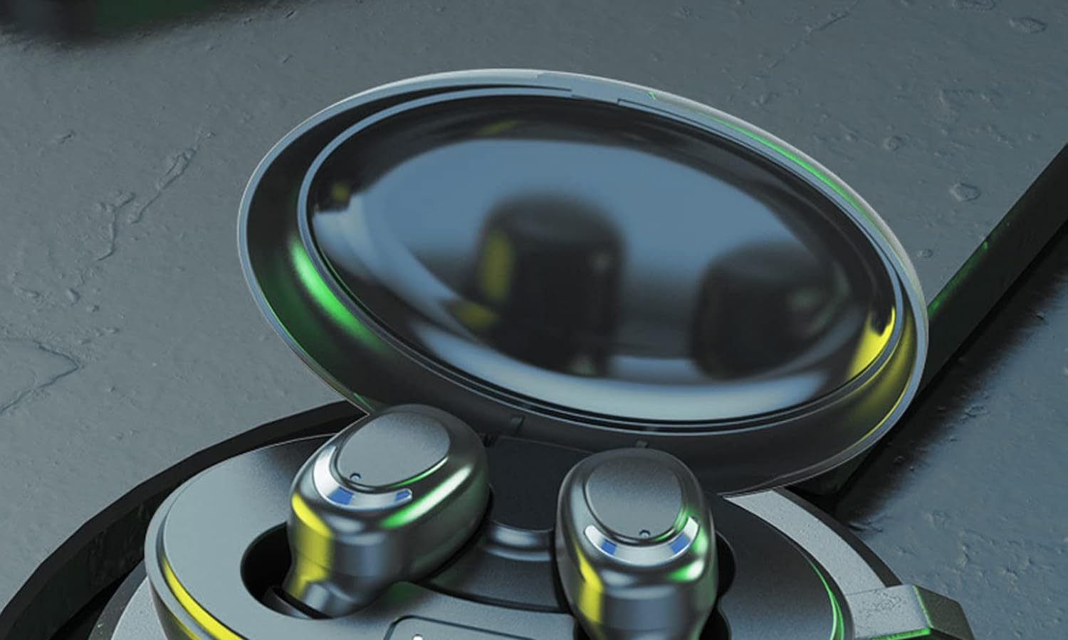 Generic – Auricolari wireless Bluetooth 5.2 cuffie Bluetooth 5.2 con microfono controllo impronte digitali Power Display Power Case ricarica per sport/lavoro