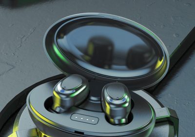 Generic – Auricolari wireless Bluetooth 5.2 cuffie Bluetooth 5.2 con microfono controllo impronte digitali Power Display Power Case ricarica per sport/lavoro