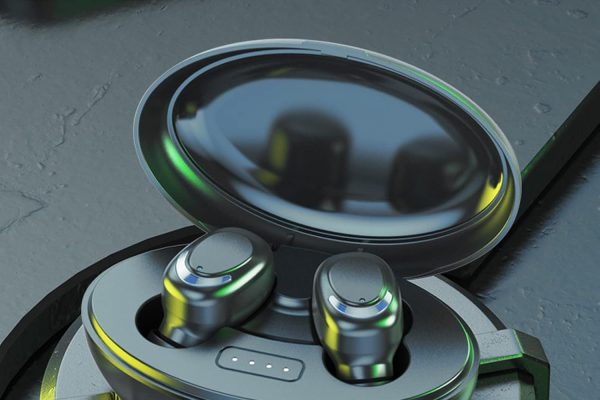 Generic – Auricolari wireless Bluetooth 5.2 cuffie Bluetooth 5.2 con microfono controllo impronte digitali Power Display Power Case ricarica per sport/lavoro