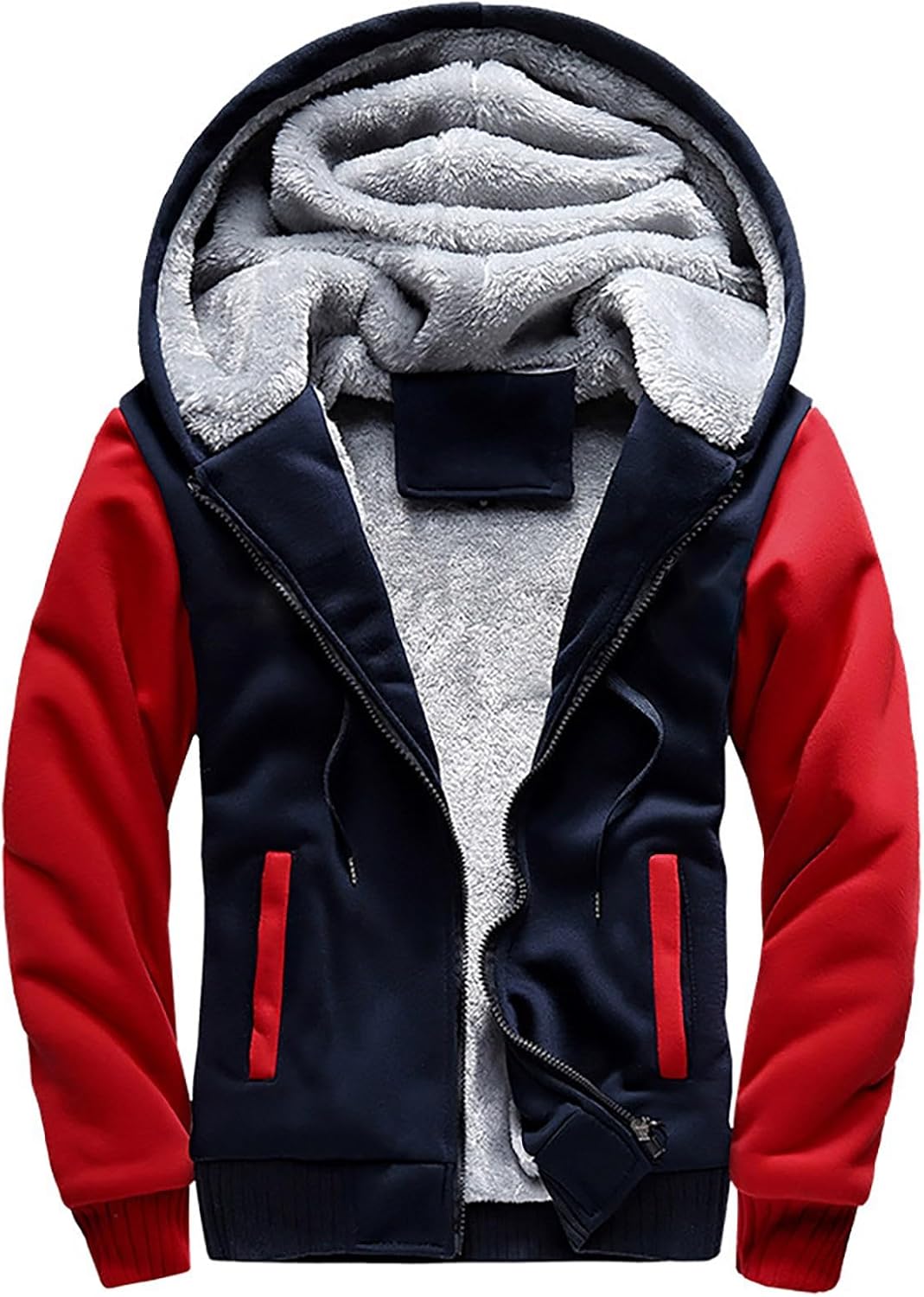 Generico Felpe con Cappuccio da Uomo Felpe da Uomo Cardigan Felpe con Cappuccio da Uomo Tasche Frontali Giacca Pile Uomo Felpe Uomo con Cappuccio Basic Casual And Comfortable