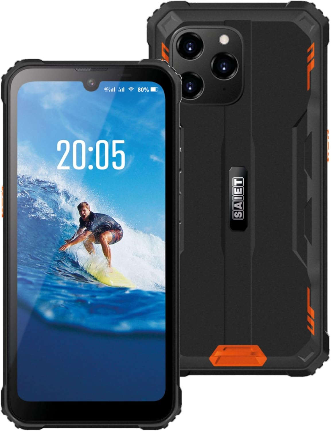 SAIET – Smartphone Sicuro Smart STS602 per Viaggi e Lavoro – Impermeabile e Resistente con Display IPS 6.1’’ e Power Bank Integrato