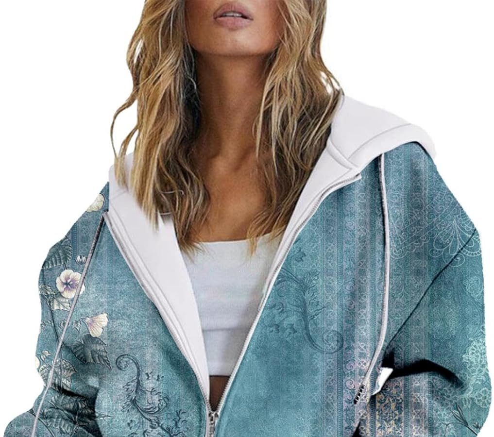 Generico Felpa con Cappuccio Primavera e Autunno Felpa con Cappuccio Manica Lunga con Cerniera Cappotto Sportivo Felpa con Cappuccio da Donna Allentata Pantofole Felpa