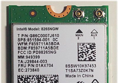 Intel Dual Band Wireless-AC 8265, Adattatore Wi-Fi, WLAN/Bluetooth, 867 Mbit/s, Tecnologia Senza Fili, 2,2 x 3 x 0,2 cm