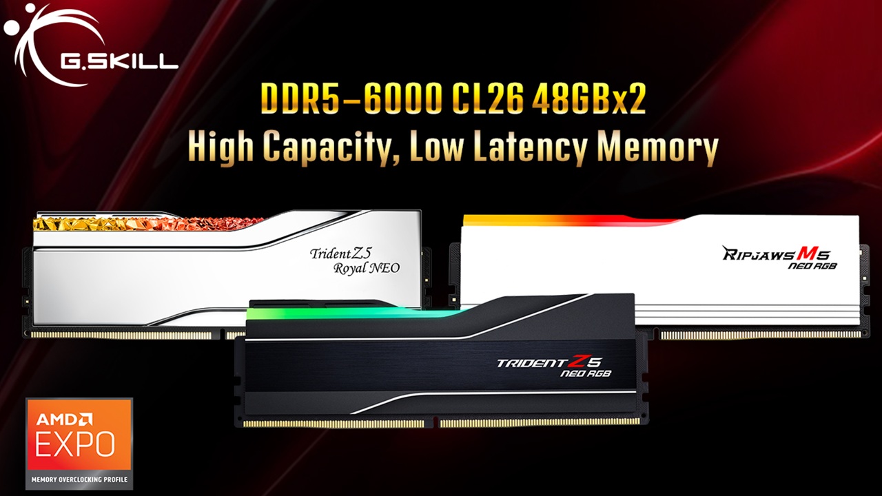 G.Skill DDR5-6000 CL26: cala la latenza, raddoppia la capacità, la scelta ideale per l'IA
