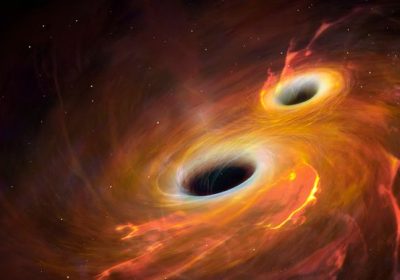 Due enormi buchi neri si sono fusi e sono stati lanciati nello spazio