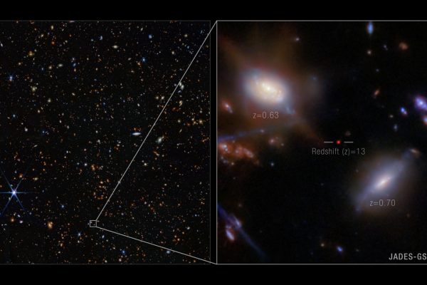 Rilevata l'emissione di idrogeno da una galassia nell'Universo primordiale grazie al telescopio spaziale James Webb