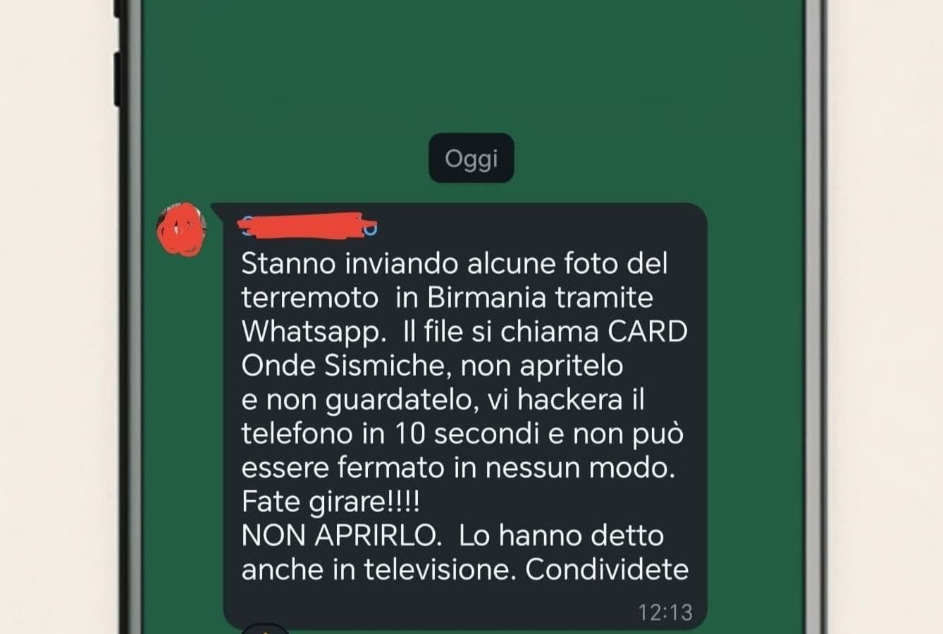 "CARD Onde Sismiche": la catena su WhatsApp che sta spaventando gli utenti. Verità o bufala?
