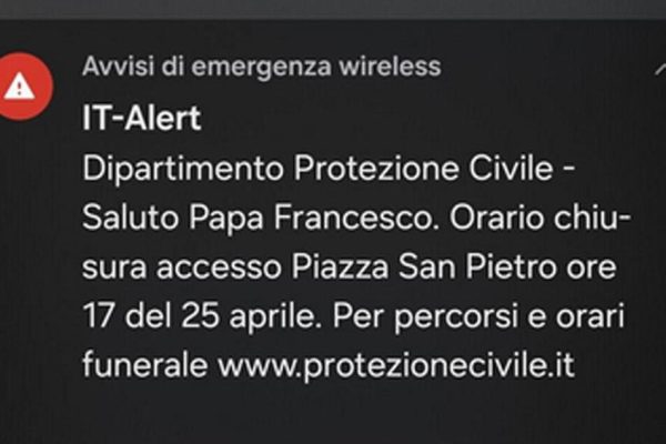 “Piazza San Pietro chiusa dalle 17”, l’IT-Alert fa suonare gli smartphone (e spaventa) – Telecomunicazioni