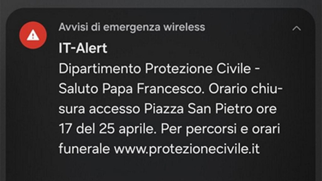 “Piazza San Pietro chiusa dalle 17”, l’IT-Alert fa suonare gli smartphone (e spaventa) – Telecomunicazioni