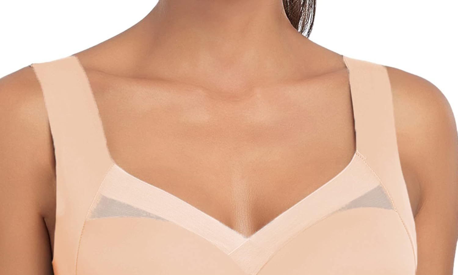 Cocila Reggiseno Sportivo Donna Sostegno Forte Reggiseno Regolabile da Donna con Canotta in Pizzo Senza Spalline di Grandi Dimensioni con Laterale Sottile Reggiseno Rosso Everyday Bra